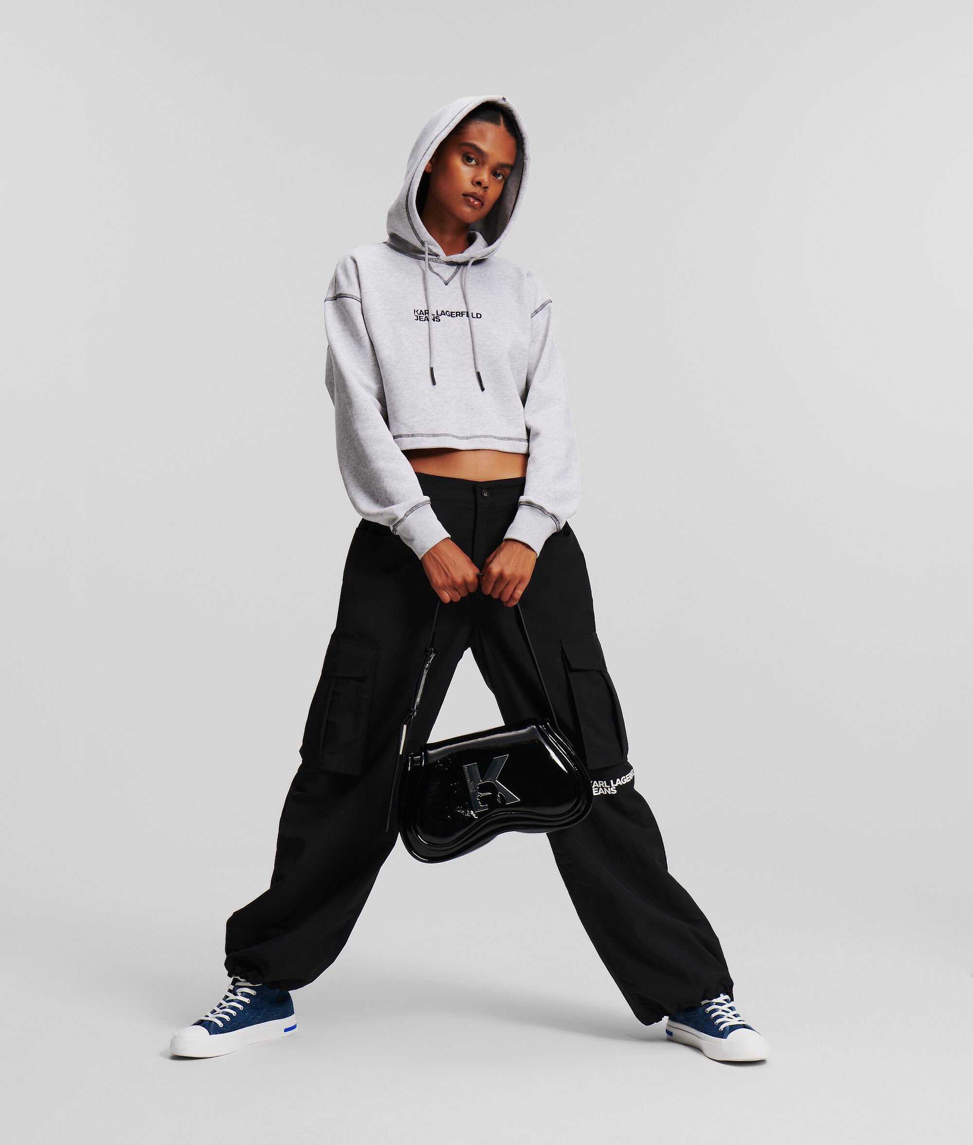 (image for) Cost-Effective KLJ CONTRAST STITCH CROPPED HOODIE